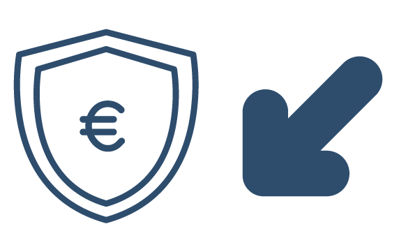icona di uno scudo con sopra il simbolo dell'euro 