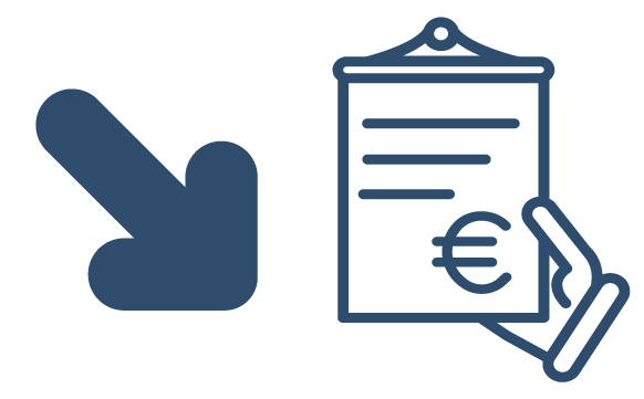icona di un documento con il simbolo dell'euro