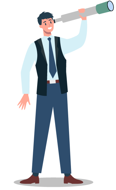 Uomo con binocolo