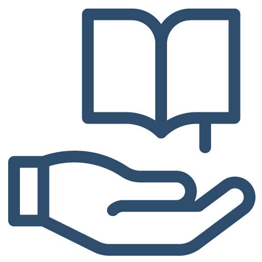 icona stilizzata di una mano che tiene un libro