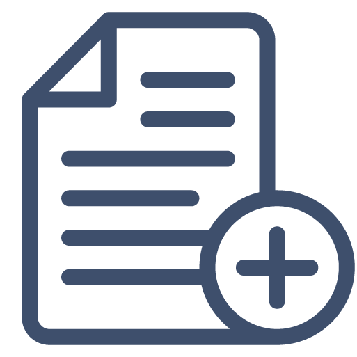 icona di un documento con davanti una +